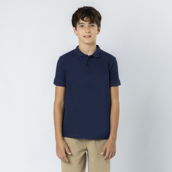Polo Charles niño color — 100% algodón Ring Spun piqué 180 g/m², tapeta 2 botones mate y ribetes acanalados, tallas infantiles