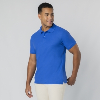 Polo Charles adulto color — 100% algodón Ring Spun piqué 180 g/m², tapeta 2 botones mate, ribetes acanalados y costuras laterales