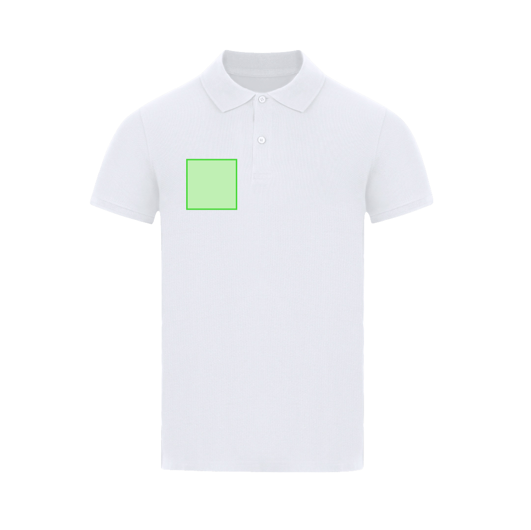 Polo Charles niño blanco — 100% algodón Ring Spun piqué 180 g/m², tapeta 2 botones mate y ribetes acanalados, tallas infantiles