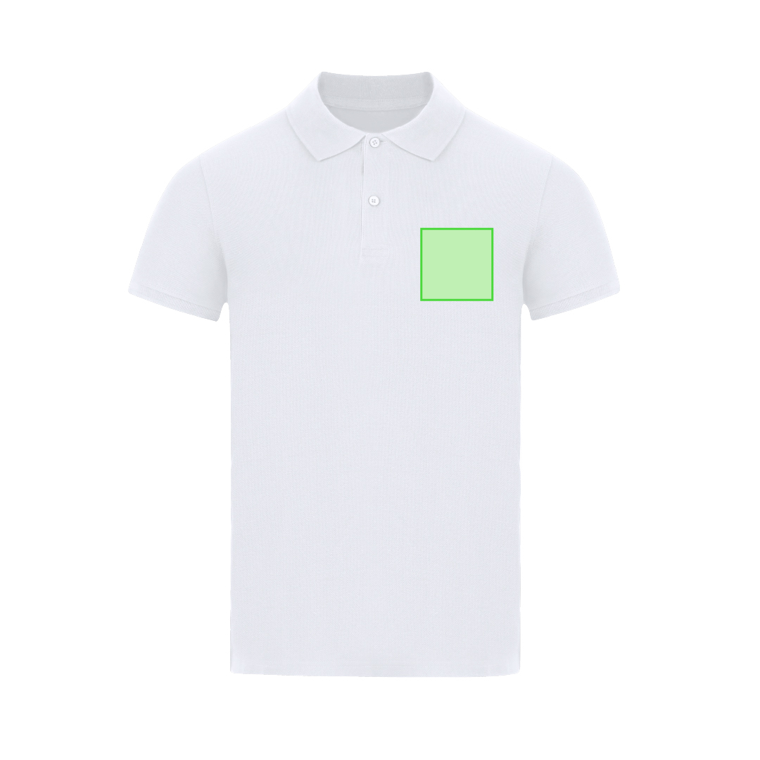 Polo Charles niño blanco — 100% algodón Ring Spun piqué 180 g/m², tapeta 2 botones mate y ribetes acanalados, tallas infantiles