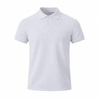 Polo Charles niño blanco — 100% algodón Ring Spun piqué 180 g/m², tapeta 2 botones mate y ribetes acanalados, tallas infantiles