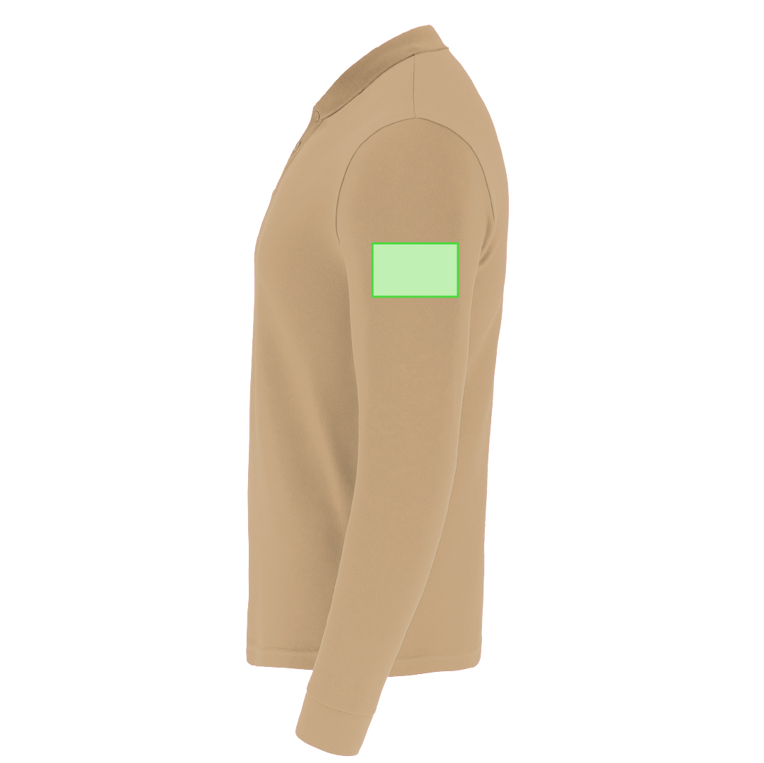 Polo Charlot adulto manga larga color — 100% algodón Ring Spun piqué 220 g/m², cuello y puños con elastano canalé 1x1, tapeta 3 botones