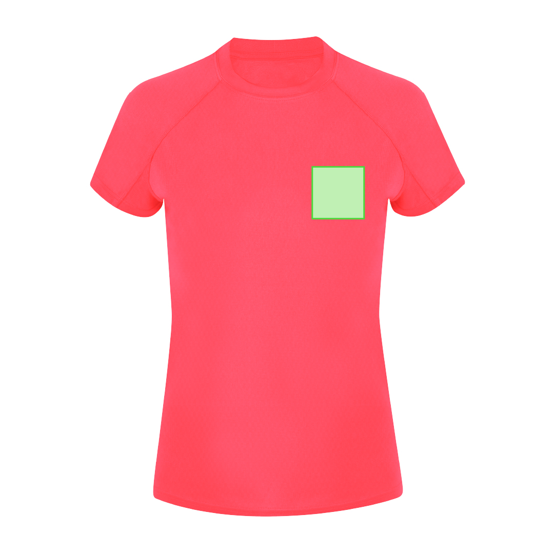 Camiseta técnica Cocker mujer — 100% poliéster Waffle Interlock 135 g/m² con tecnología Cool Dry, manga ranglán y fit femenino