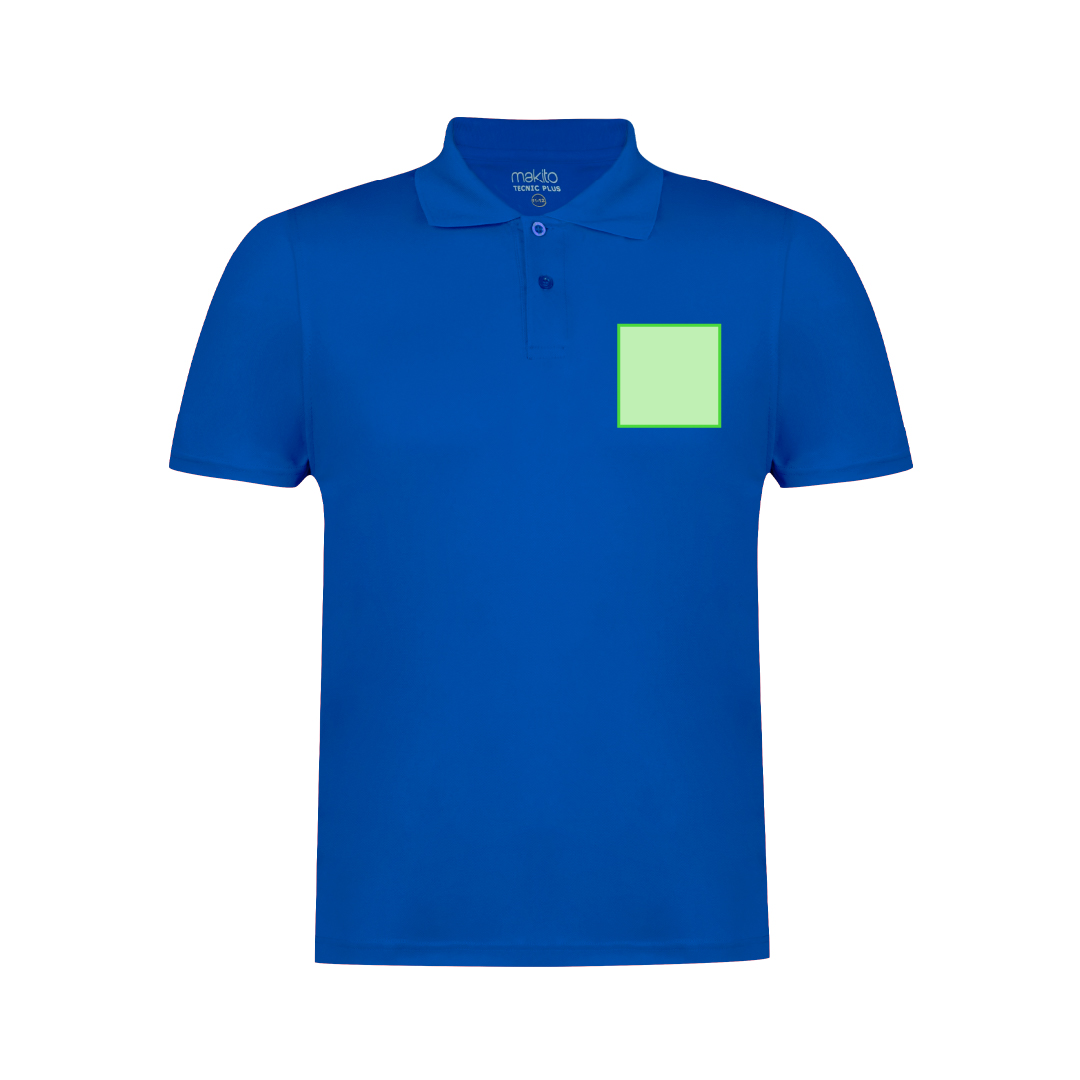 Polo técnico Tecnic Plus niño — 100% poliéster piqué 180 g/m² con Cool Dry, tapeta 2 botones y aperturas laterales, tallas infantiles