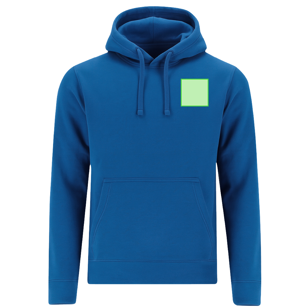 Sudadera Draco mujer con capucha — 60% algodón / 40% poliéster felpa perchada 280 g/m², bolsillo canguro, cordón con ojales metálicos, fit femenino