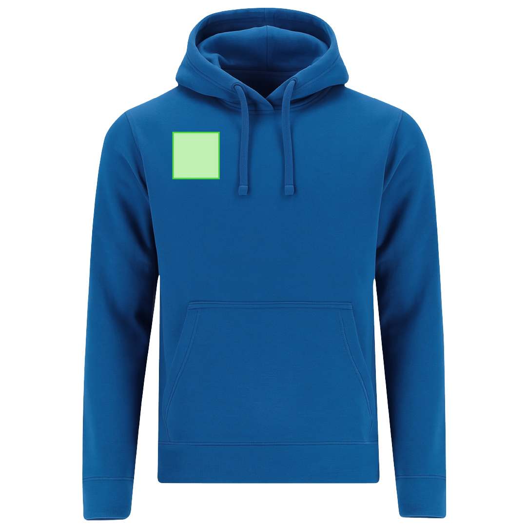 Sudadera Draco mujer con capucha — 60% algodón / 40% poliéster felpa perchada 280 g/m², bolsillo canguro, cordón con ojales metálicos, fit femenino