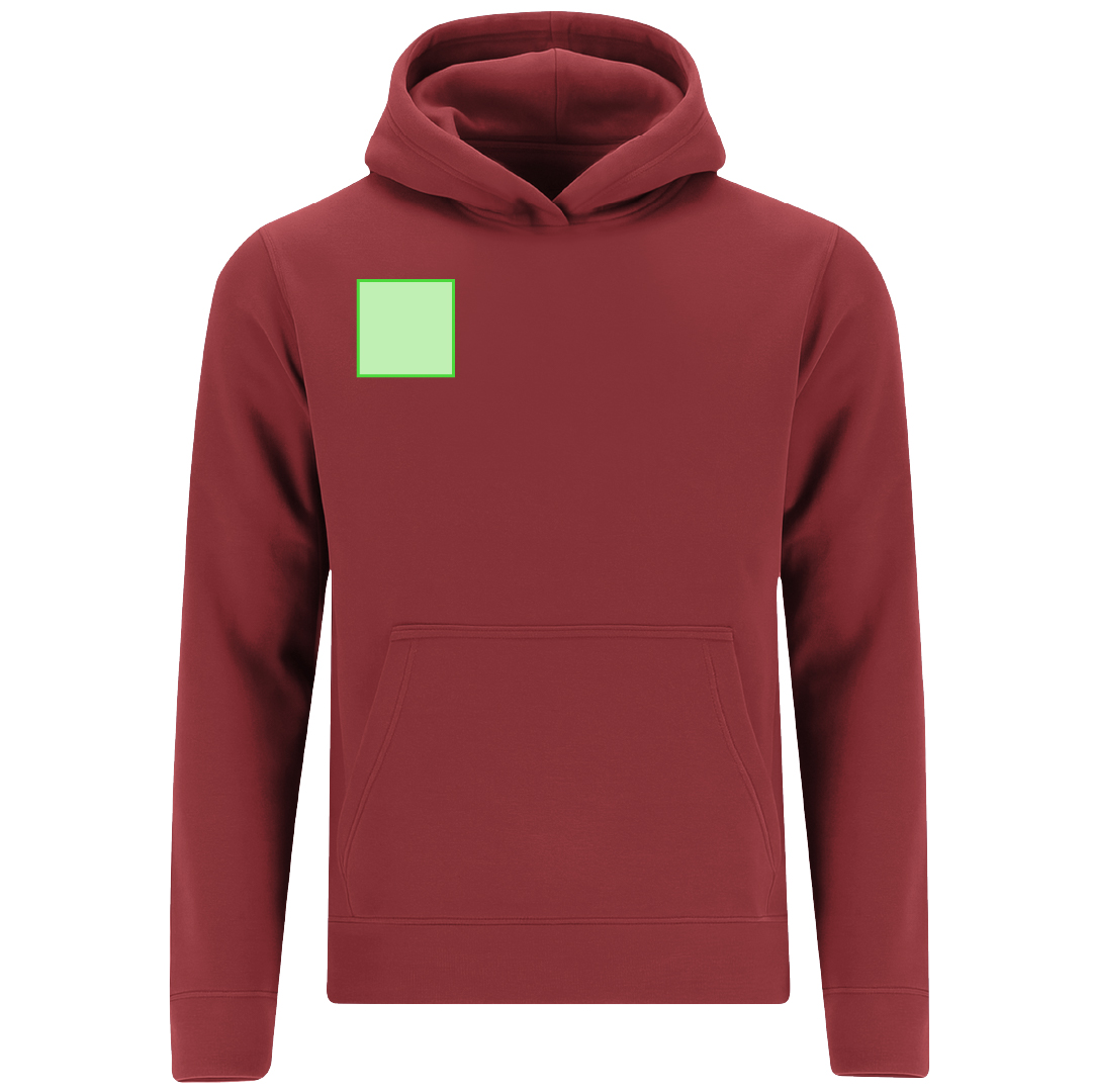 Sudadera Draco niño con capucha — 60% algodón / 40% poliéster felpa perchada 280 g/m², bolsillo canguro, capucha doble tejido, tallas infantiles