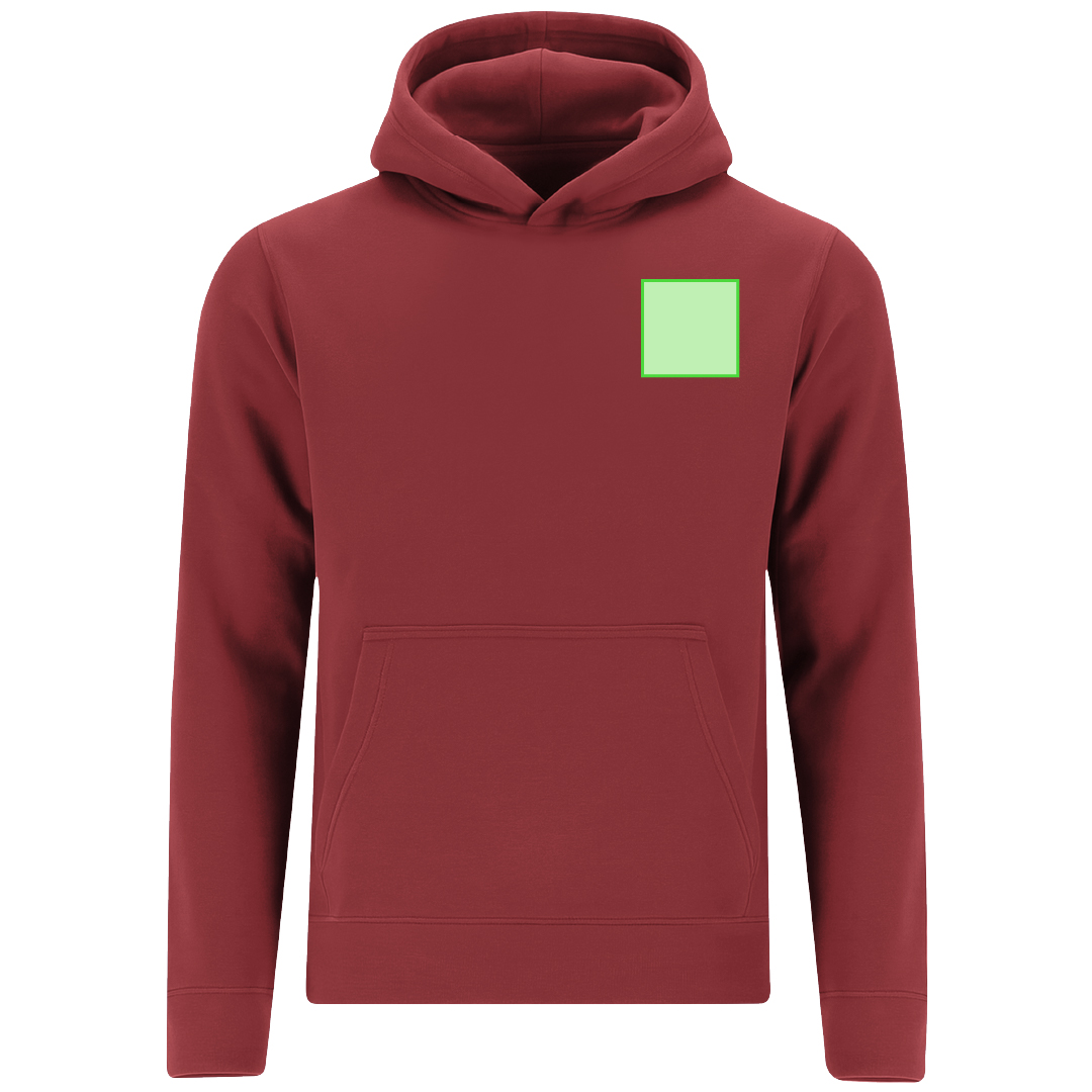 Sudadera Draco niño con capucha — 60% algodón / 40% poliéster felpa perchada 280 g/m², bolsillo canguro, capucha doble tejido, tallas infantiles