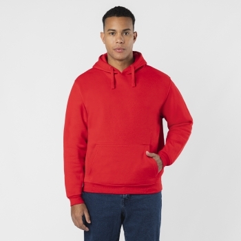 Sudadera Draco adulto con capucha — 60% algodón / 40% poliéster felpa perchada 280 g/m², bolsillo canguro, cordón con ojales metálicos