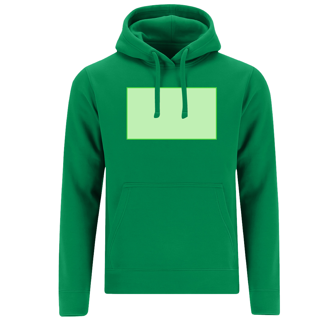 Sudadera Draco adulto con capucha — 60% algodón / 40% poliéster felpa perchada 280 g/m², bolsillo canguro, cordón con ojales metálicos