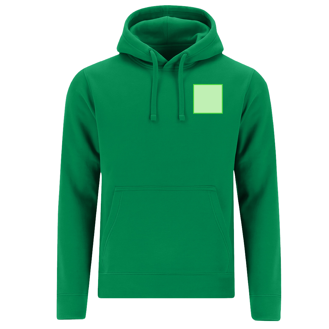 Sudadera Draco adulto con capucha — 60% algodón / 40% poliéster felpa perchada 280 g/m², bolsillo canguro, cordón con ojales metálicos