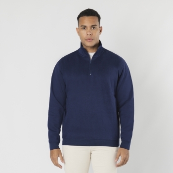 Sudadera Galaxy adulto media cremallera — 60% algodón / 40% poliéster felpa perchada 280 g/m², cuello alto doble forrado, DTF1