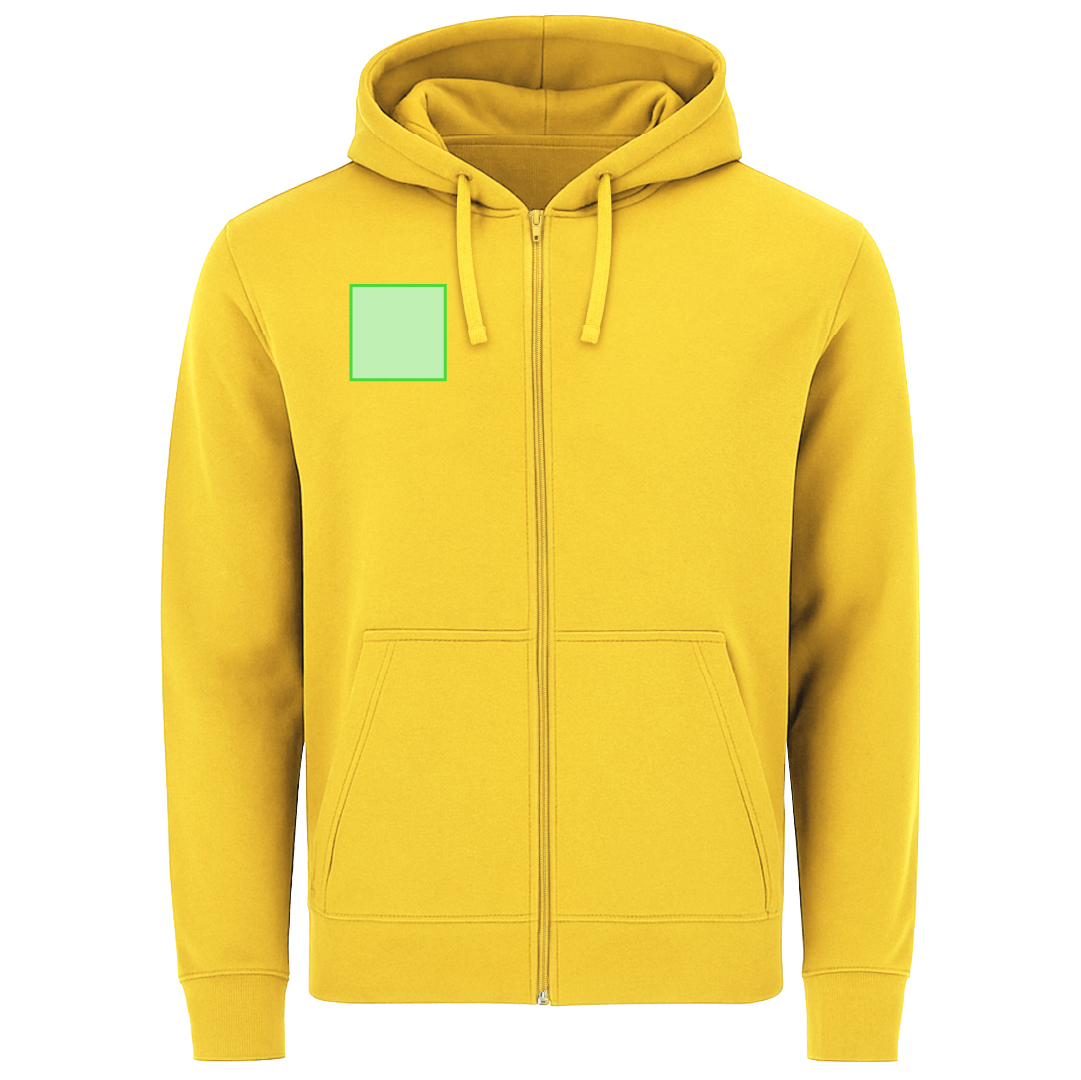Sudadera Astro adulto con capucha y cremallera completa — 60% algodón / 40% poliéster felpa perchada 280 g/m², ojales metálicos y bolsillo canguro