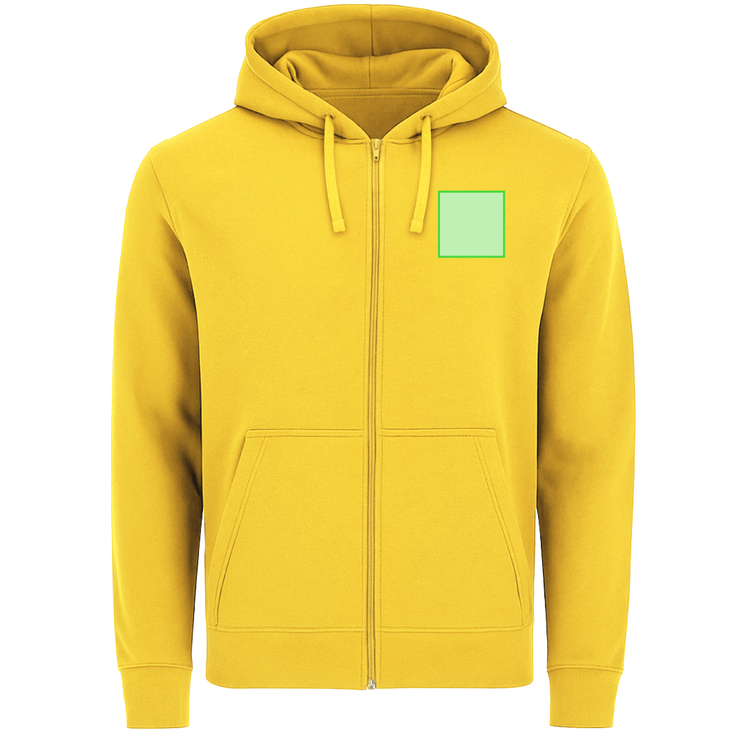Sudadera Astro adulto con capucha y cremallera completa — 60% algodón / 40% poliéster felpa perchada 280 g/m², ojales metálicos y bolsillo canguro
