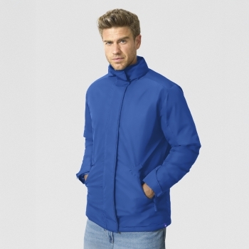 Parka adulto Oceanía RPET acolchada — exterior RPET / interior polar fleece, capucha plegable con velcro, acceso interior para marcaje