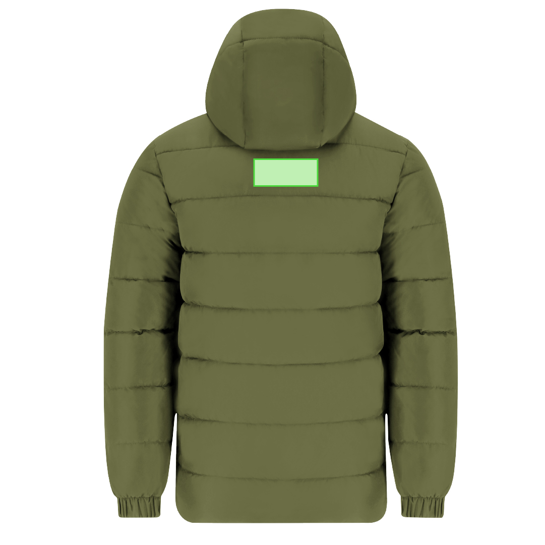 Parka infantil Eren acolchada — 100% poliéster resistente al agua, capucha fija con visera integrada, doble tirador con protector barbilla