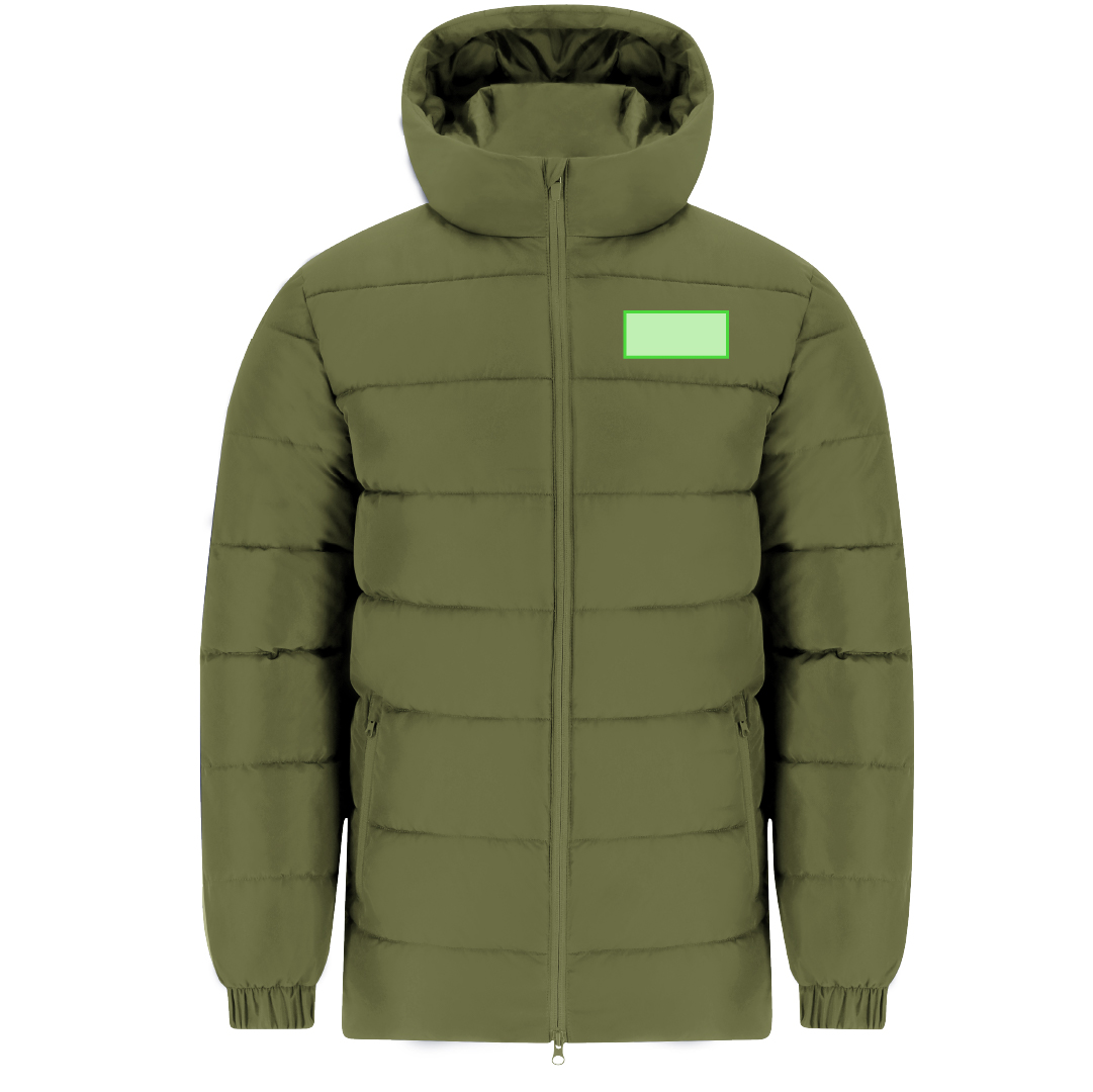 Parka infantil Eren acolchada — 100% poliéster resistente al agua, capucha fija con visera integrada, doble tirador con protector barbilla