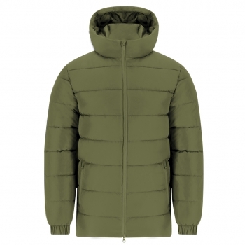 Parka adulto Eren acolchada — 100% poliéster resistente al agua, capucha fija con visera integrada, doble tirador con protector barbilla