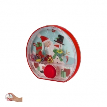 Consola de agua navideña Mikix — diseño navideño en PS con botón TPE rojo, aros ABS en formas corazón, triángulo, cuadrado y flor de colores