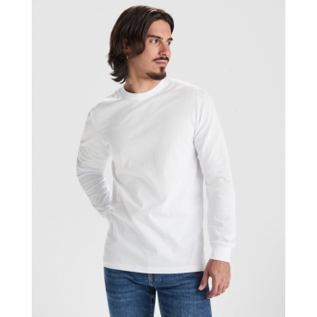 Camiseta de manga larga tubular en tallas de adulto y costuras laterales en tallas de niño