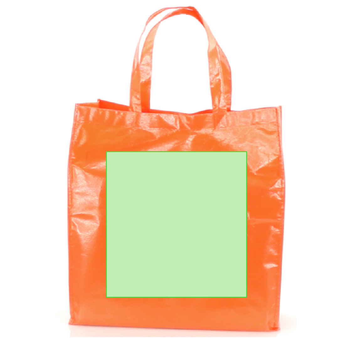 Bolsa de material mixto asas cortas 38×40 cm asa de mano