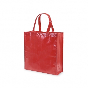 Bolsa de material mixto asas cortas 38×40 cm asa de mano