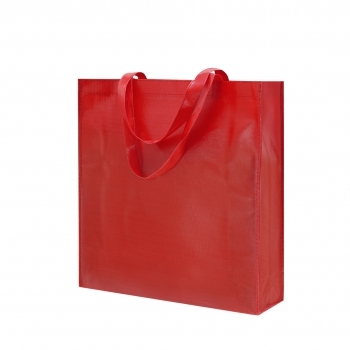 Bolsa de material mixto asas cortas 38×40 cm asa de mano