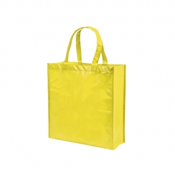 Bolsa de material mixto asas cortas 38×40 cm asa de mano