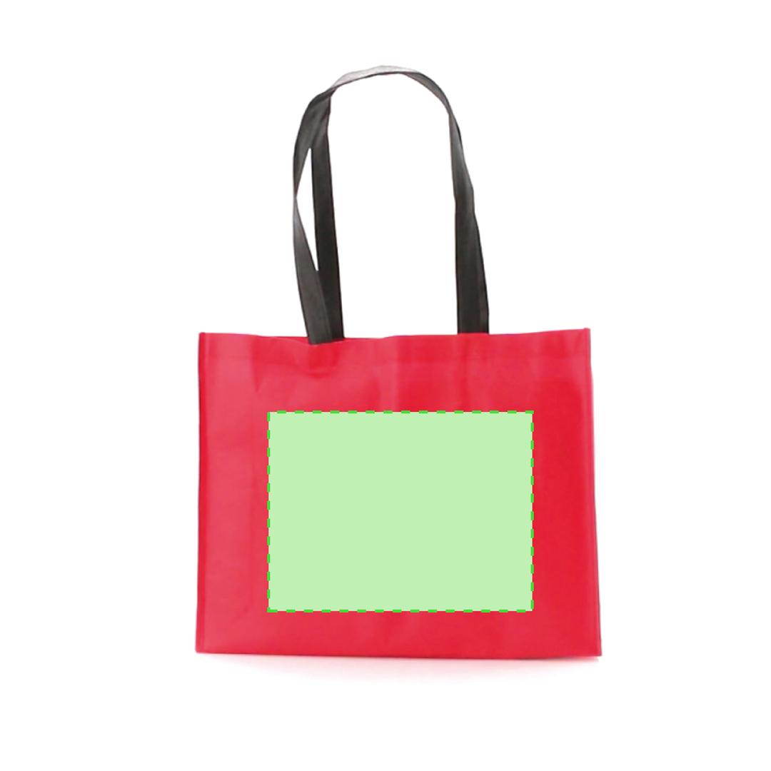 Bolsa de material mixto asas largas 40×32 cm apaisada