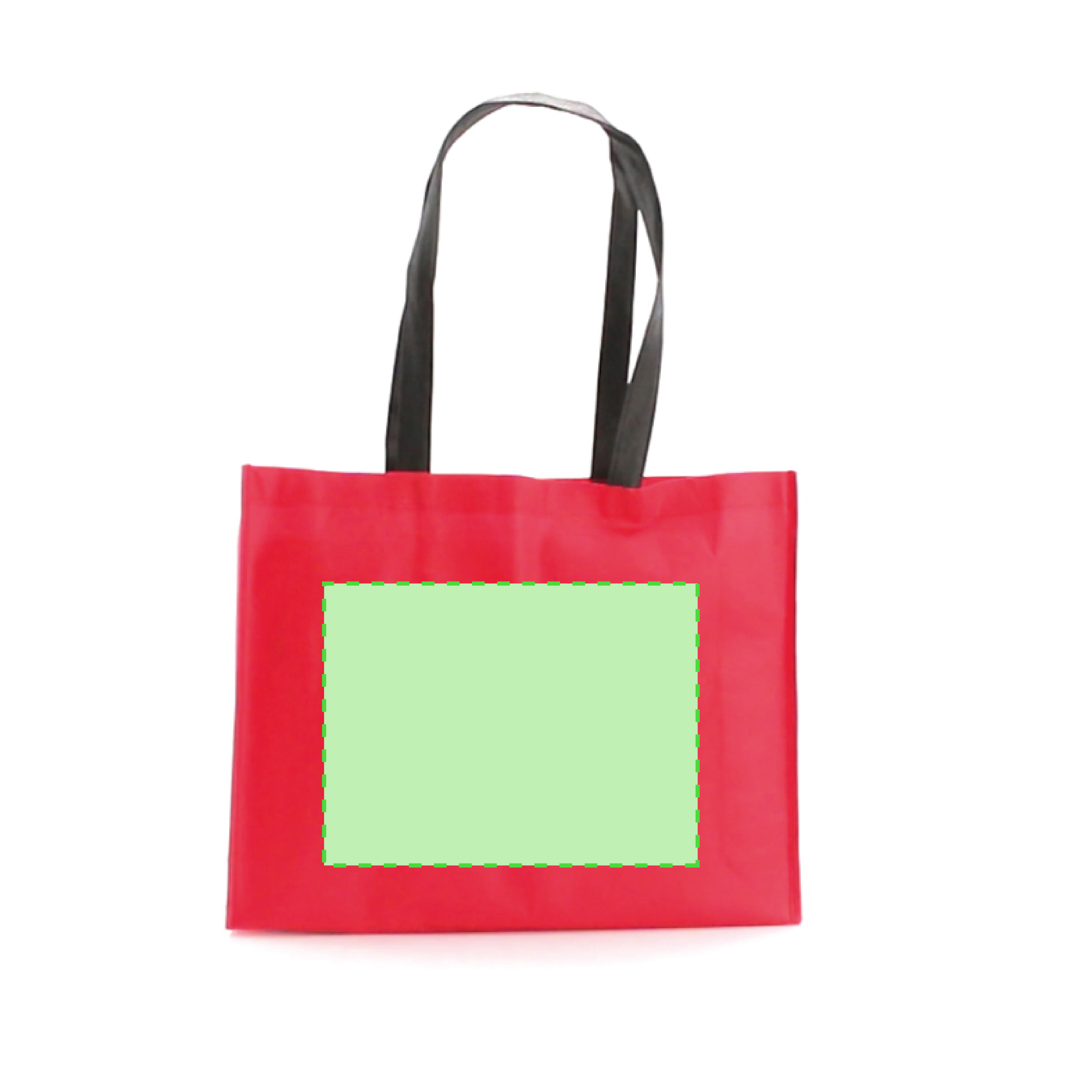 Bolsa de material mixto asas largas 40×32 cm apaisada