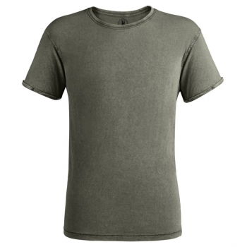 Camiseta de manga corta con costuras laterales efecto lavado
