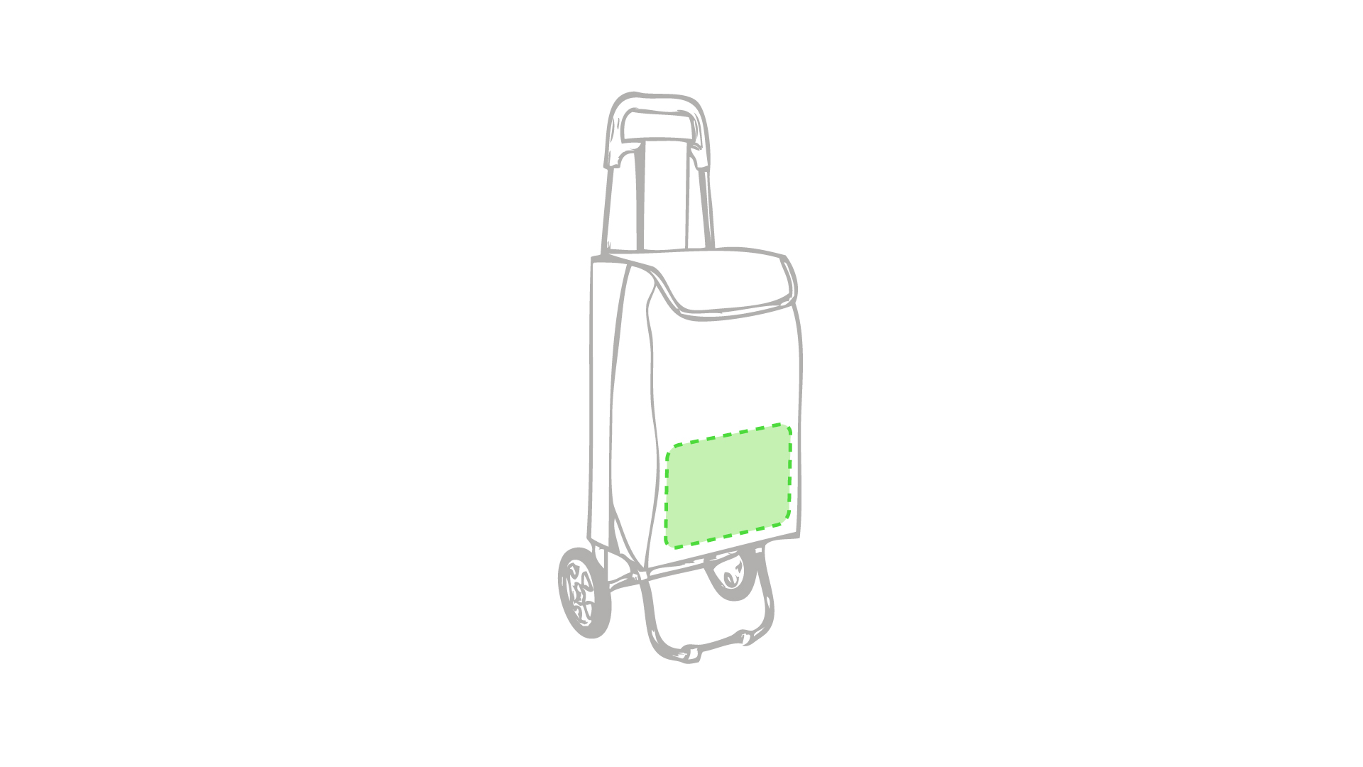 Carro de la compra plegable de poliéster 30×52 cm con ruedas