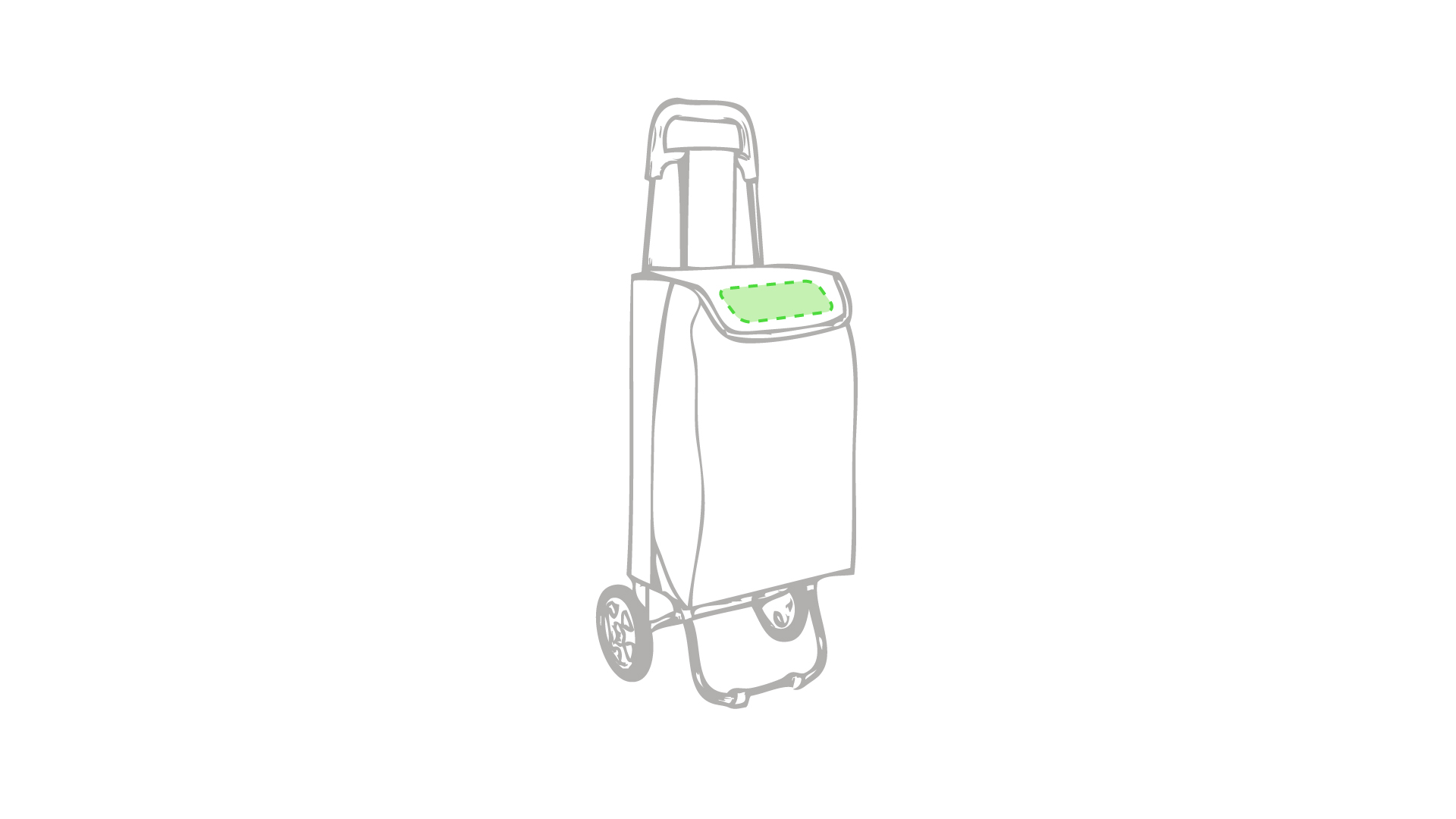 Carro de la compra plegable de poliéster 30×52 cm con ruedas