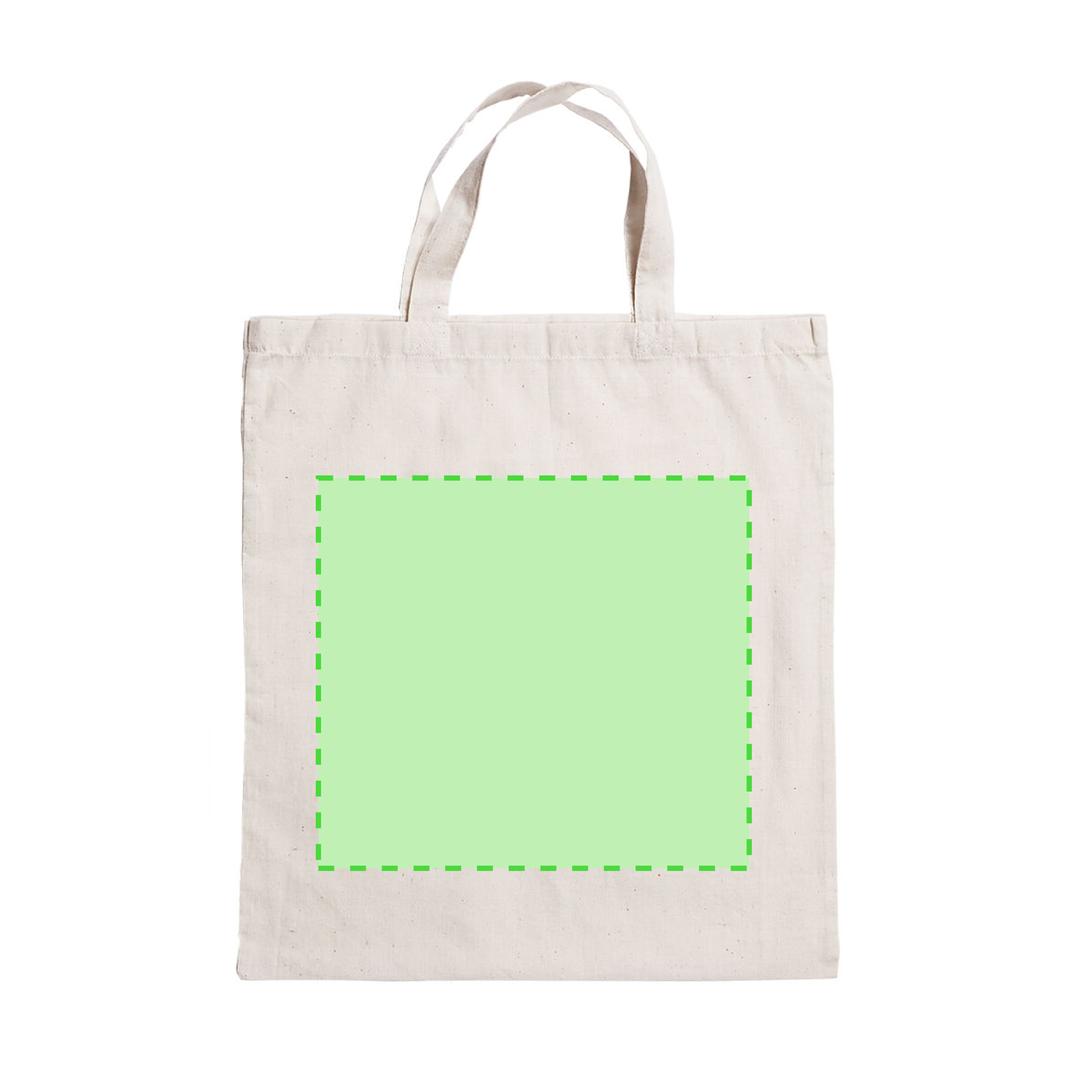 Bolsa de algodón 105 g/m² con asas cortas en color natural