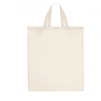 Bolsa de algodón 105 g/m² con asas cortas en color natural