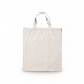 Bolsa de algodón 105 g/m² con asas cortas en color natural
