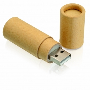 Memoria USB 4Gb cilíndrica de cartón reciclado