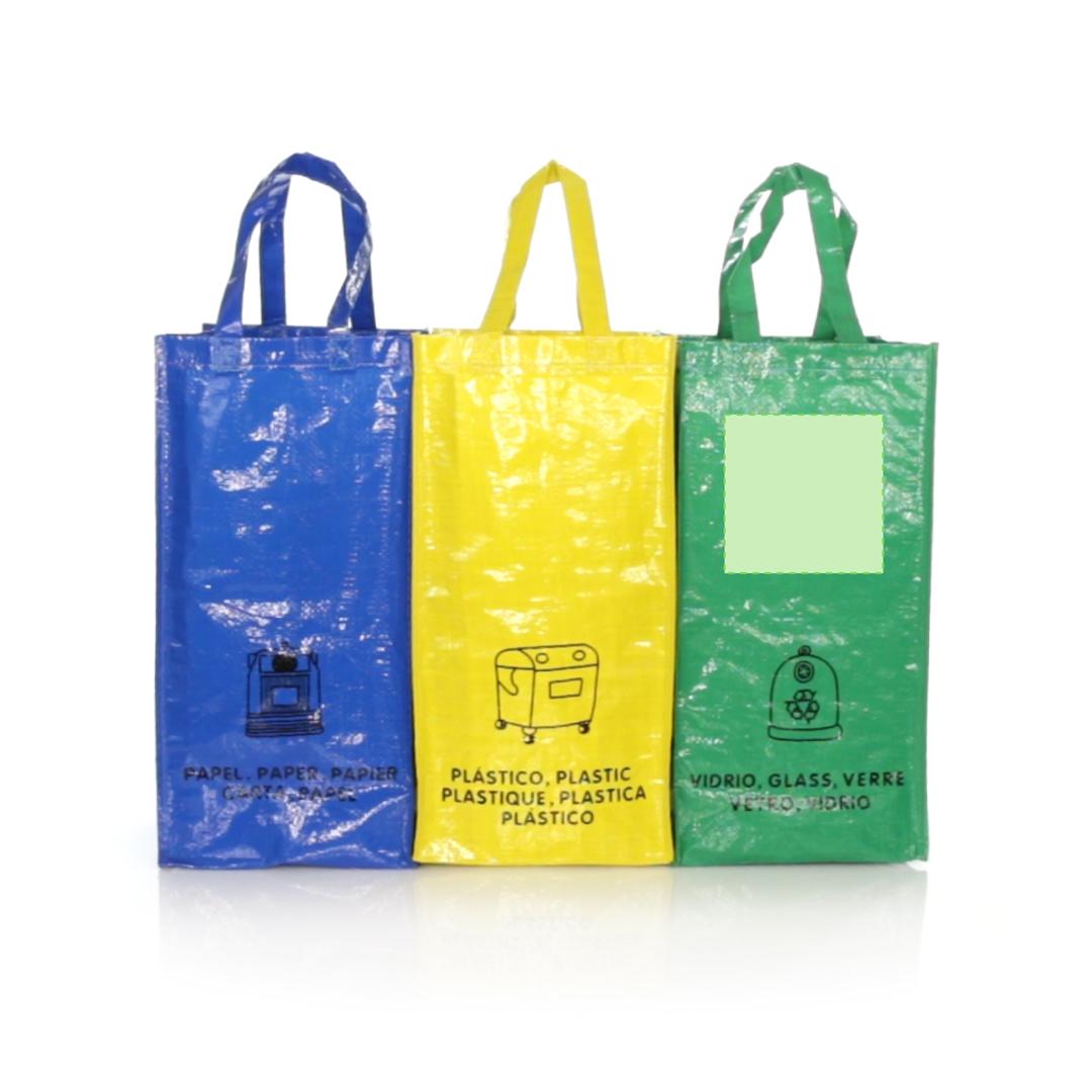 Set de bolsas reutilizables de non-woven laminado 3 bolsas