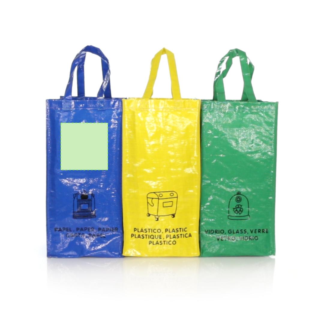 Set de bolsas reutilizables de non-woven laminado 3 bolsas