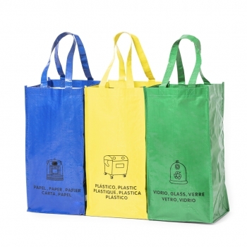 Set de bolsas reutilizables de non-woven laminado 3 bolsas