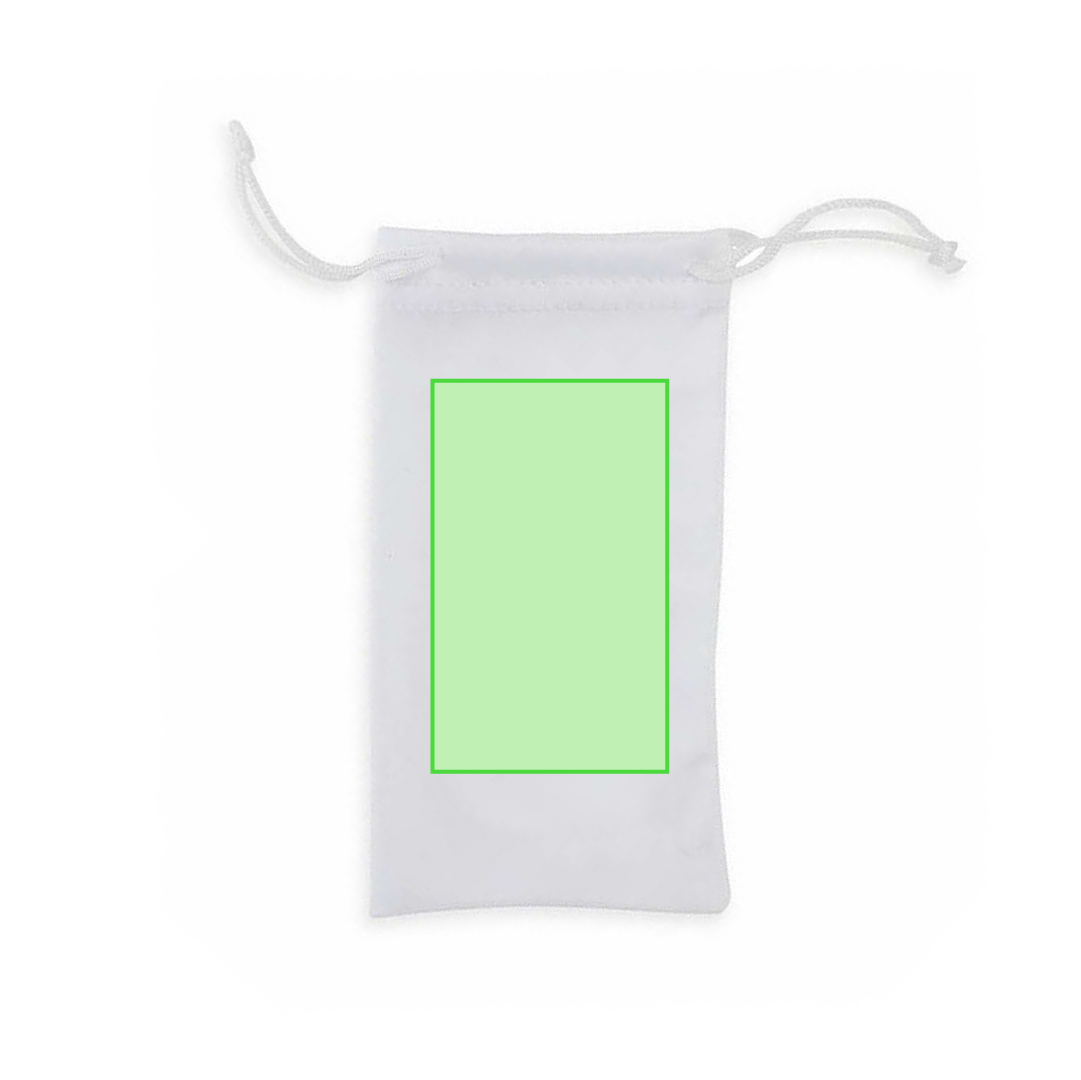 Funda para gafas de sol en poliéster blanco con cierre de cuerdas — especialmente diseñada para sublimación (9x18 cm)