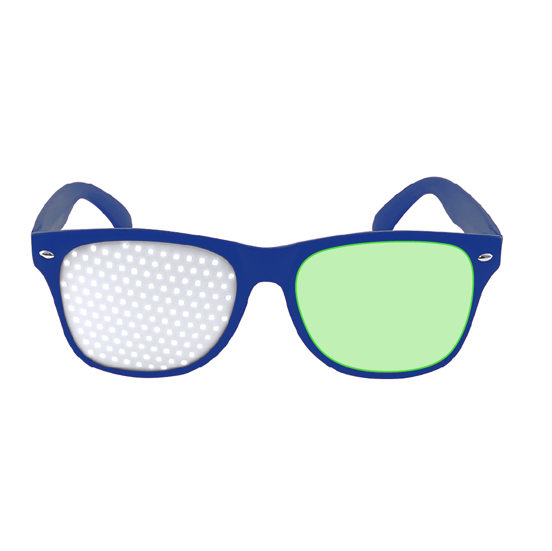Gafas de fiesta de diseño original especialmente diseñadas para marcaje digital a todo color con lentes perforadas