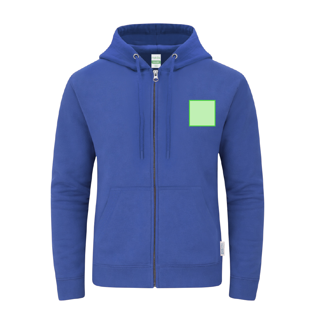 Sudadera deportiva manga ranglán de cuello alto y cremallera frontal