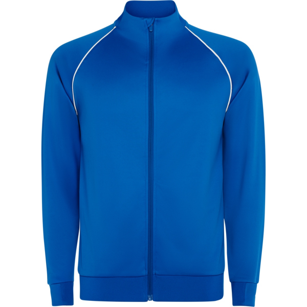 Sudadera deportiva manga ranglán de cuello alto y cremallera frontal