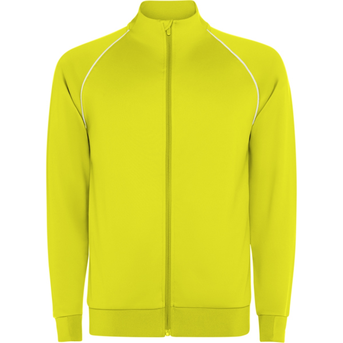 Sudadera deportiva manga ranglán de cuello alto y cremallera frontal