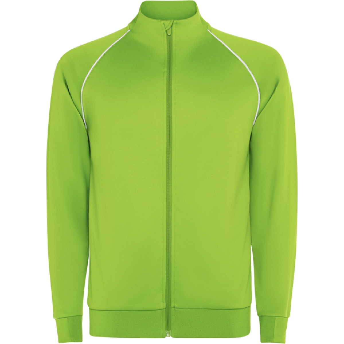 Sudadera deportiva manga ranglán de cuello alto y cremallera frontal
