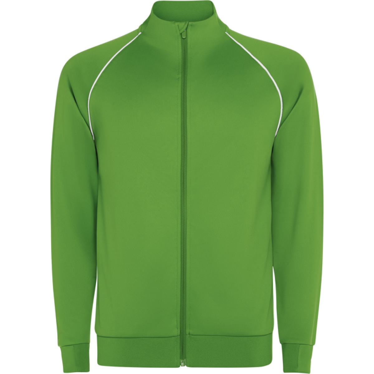 Sudadera deportiva manga ranglán de cuello alto y cremallera frontal