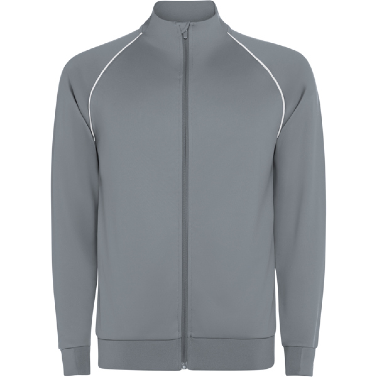 Sudadera deportiva manga ranglán de cuello alto y cremallera frontal