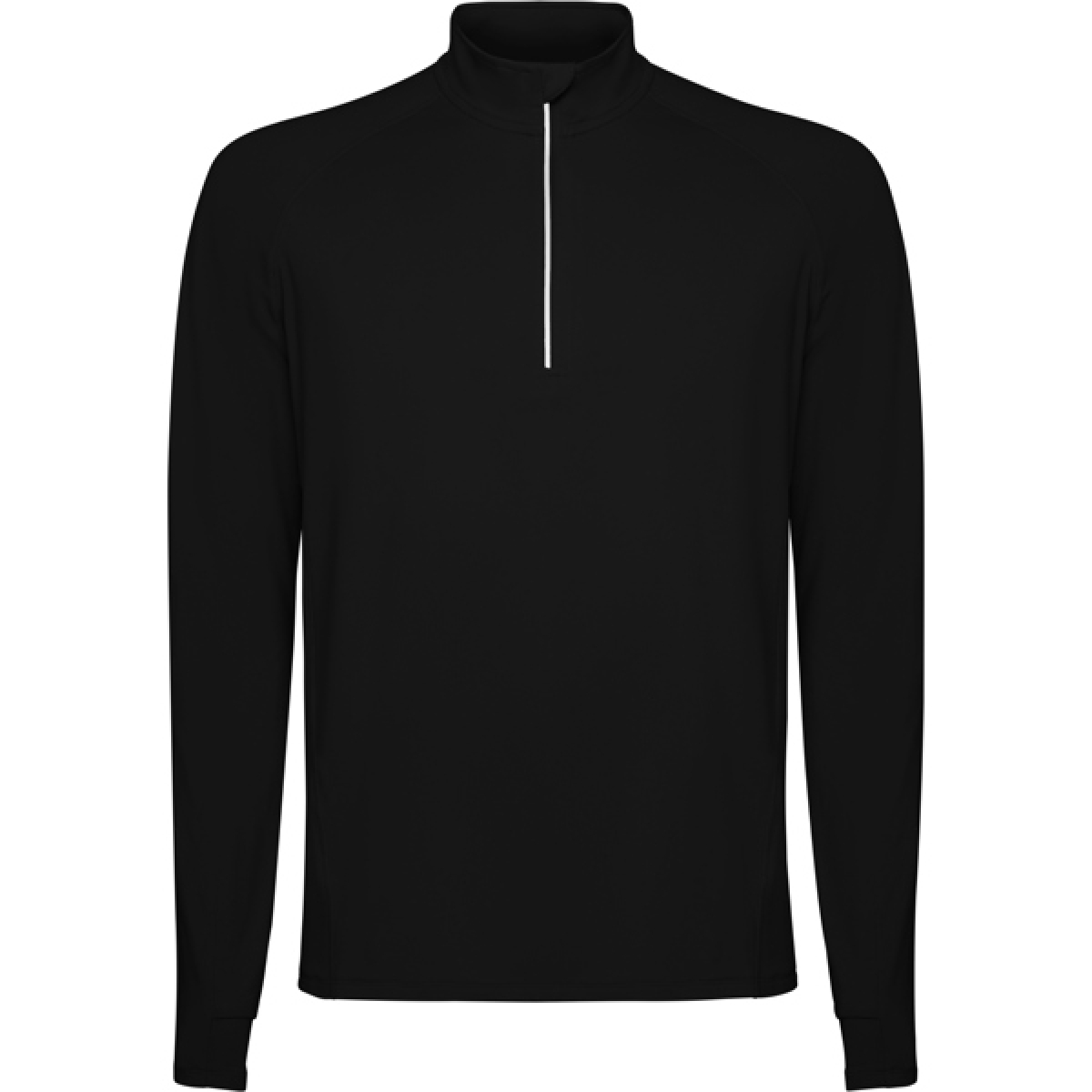 Sudadera técnica perchada manga ranglán y media cremallera invertida con detalle reflectante