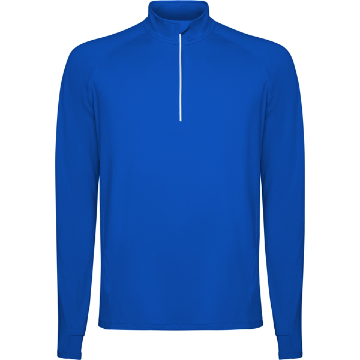 Sudadera técnica perchada manga ranglán y media cremallera invertida con detalle reflectante